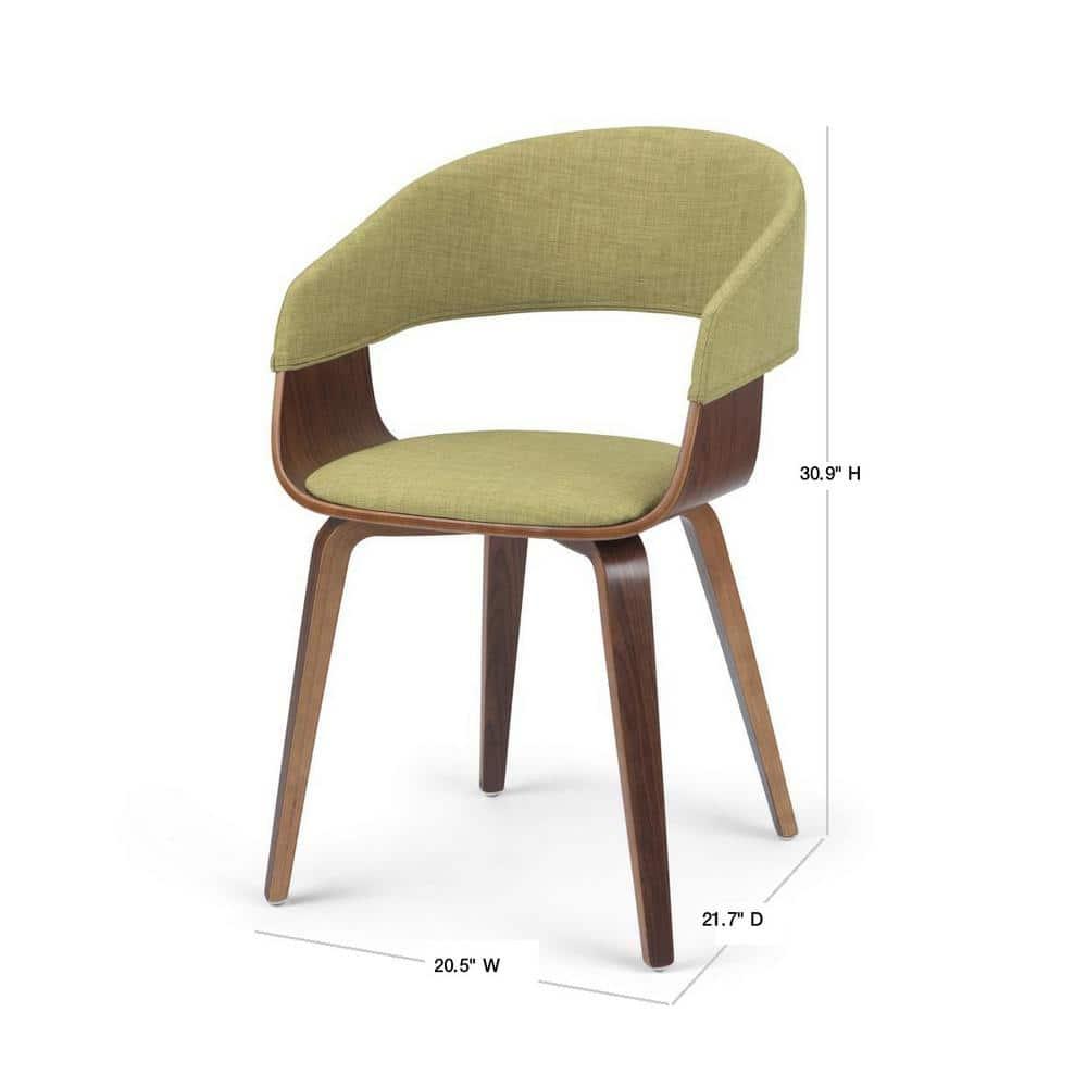 Lowell Bentwood Upholstered Dining Chair with Curved Backrest in Mid-Century Modern Style