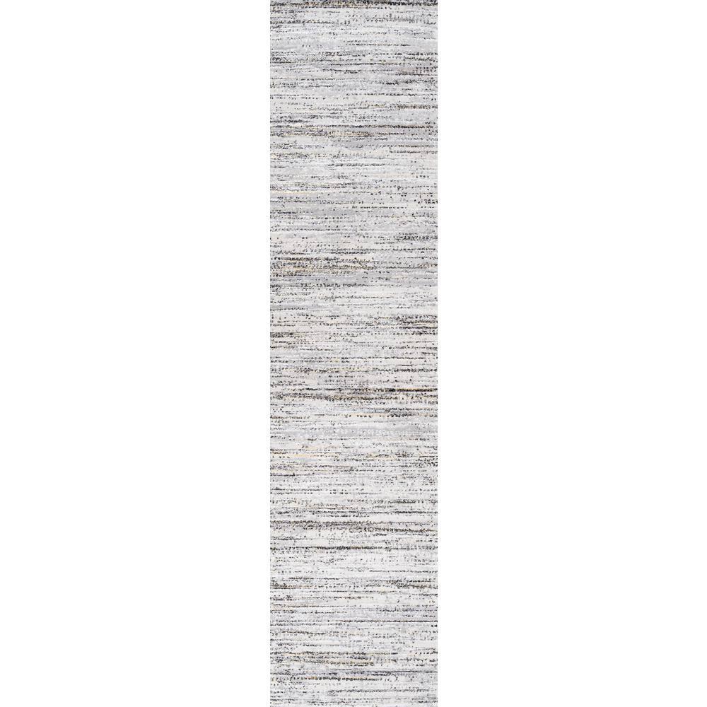 2'x10' Loom Modern Strie'  Runner Rug, Gray/Black - JONATHAN Y