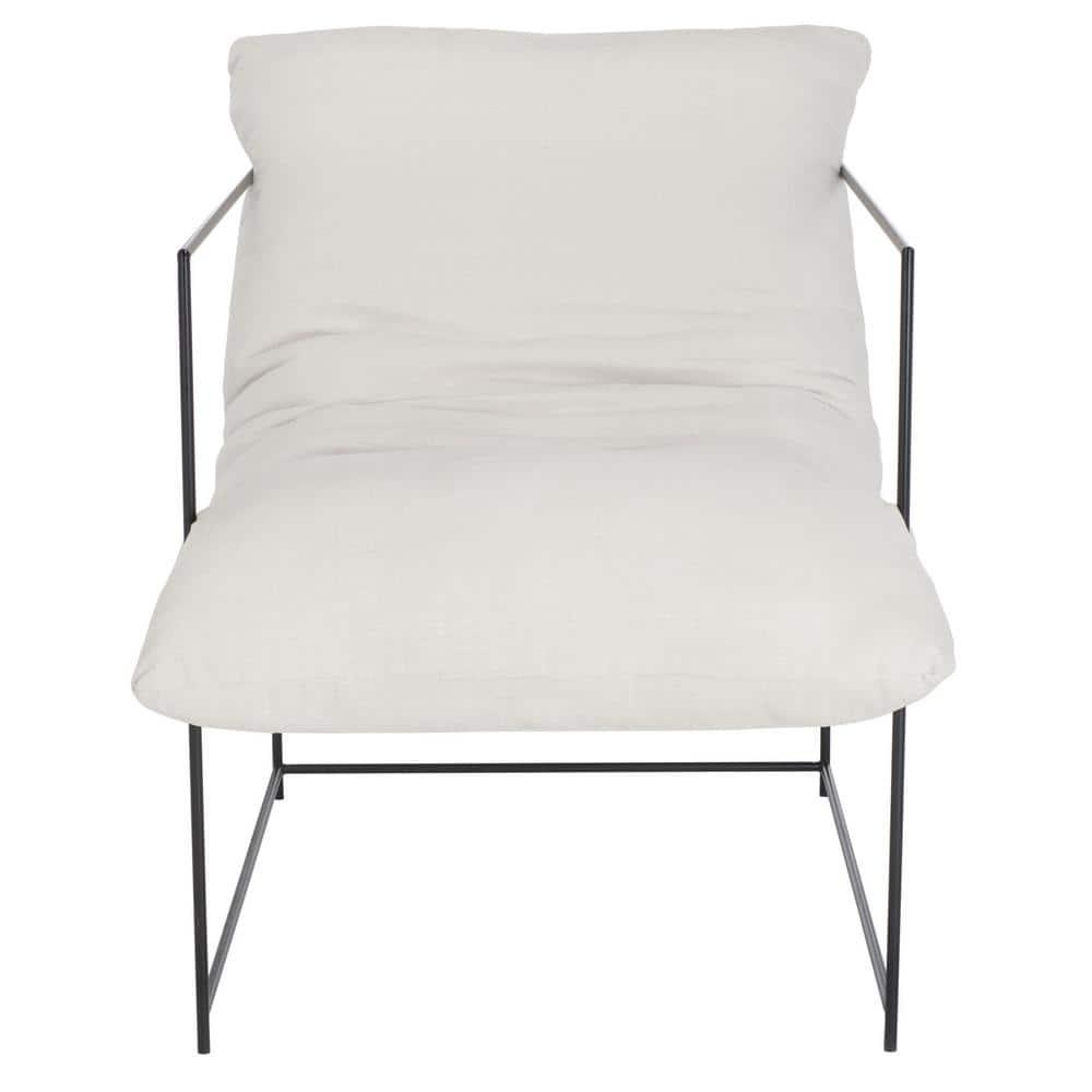 Portland Pillow Top Accent Chair - ACH4511 - Ivory/Black - Safavieh