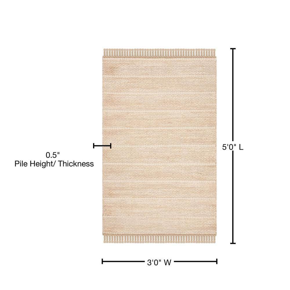 Natural Fiber NF550 Hand Woven Indoor Accent Rug - Ivory/Ivory - 3'x5' - Safavieh.