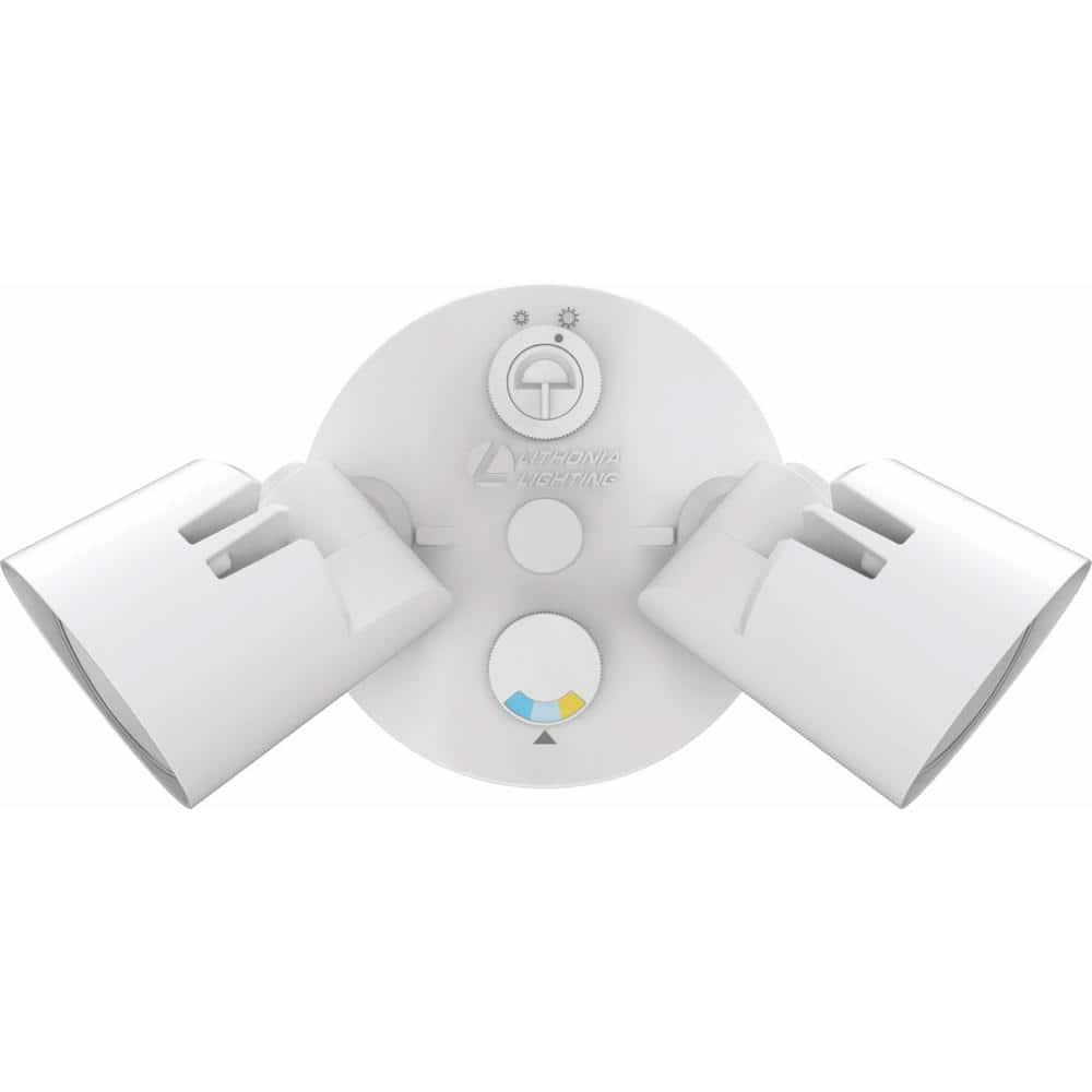 Lithonia Lighting 2 - Head Hardwired Dusk to Dawn Outdoor Security Flood Light with Motion Sensor