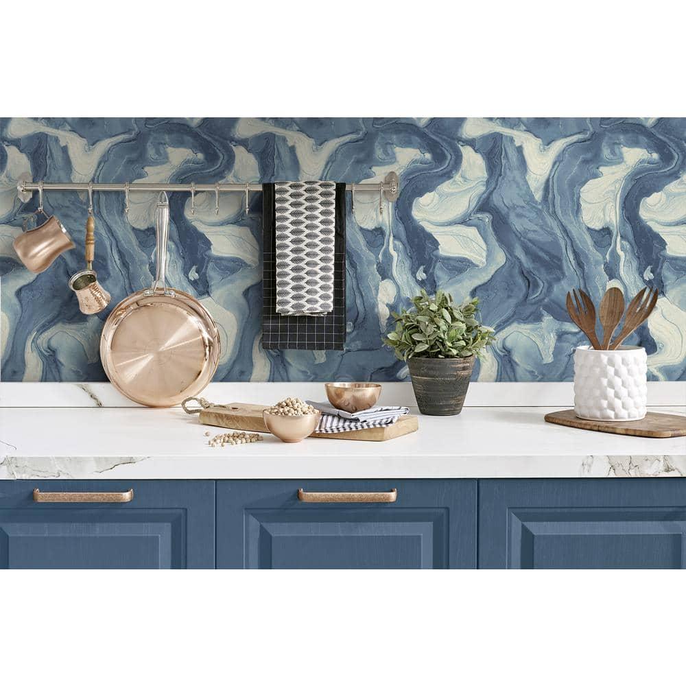 Surface Style - Peel and Stick Wallpaper, Abstract Wallpaper for Bedroom, Powder Room, Kitchen, Vinyl, 30.75 Sq Ft Coverage (Quarry Collection, Horizon)