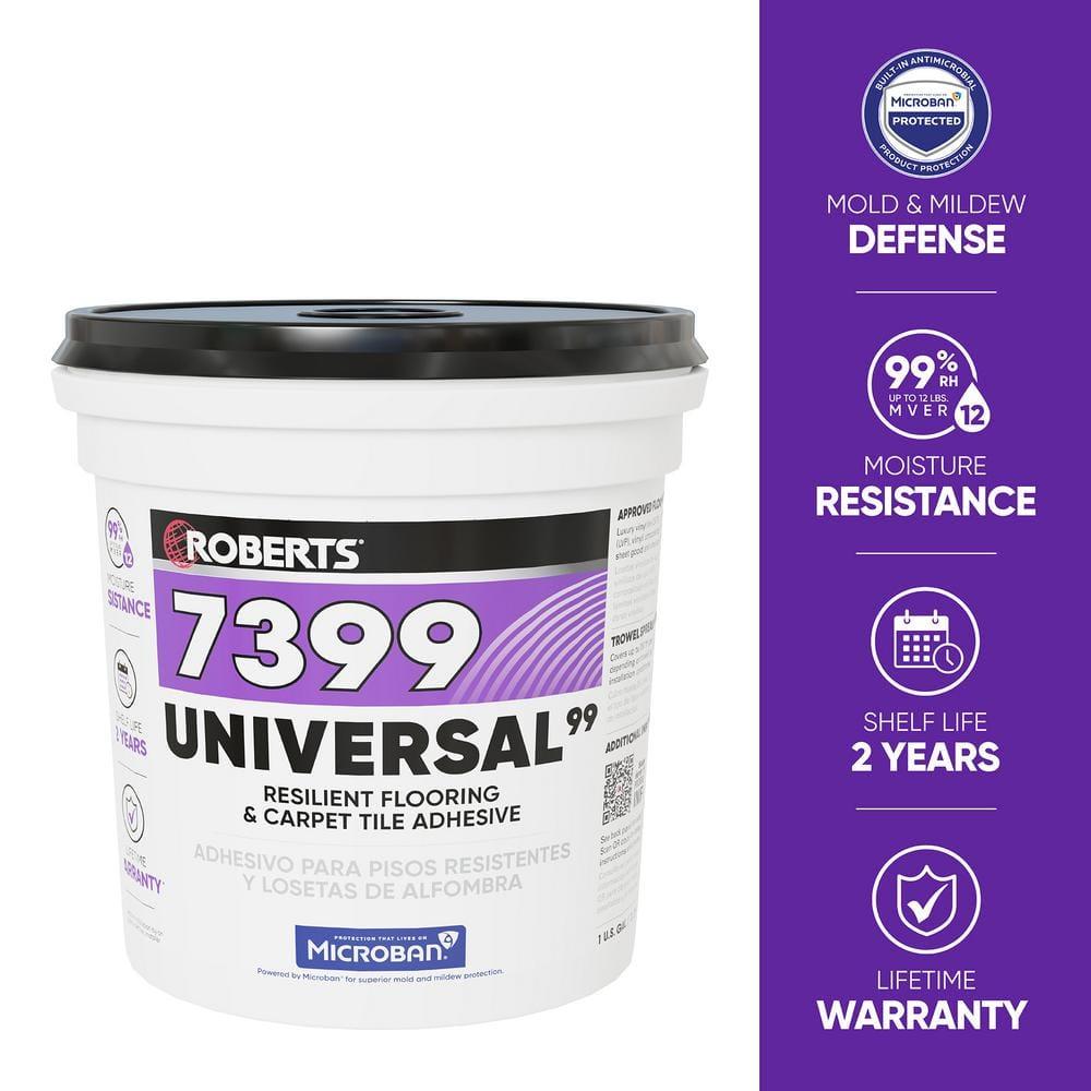 1 Gal. (4 qt.) 8-10 Hour Dry Time Universal Resilient Flooring and Carpet Tile Floor Adhesive in Off White