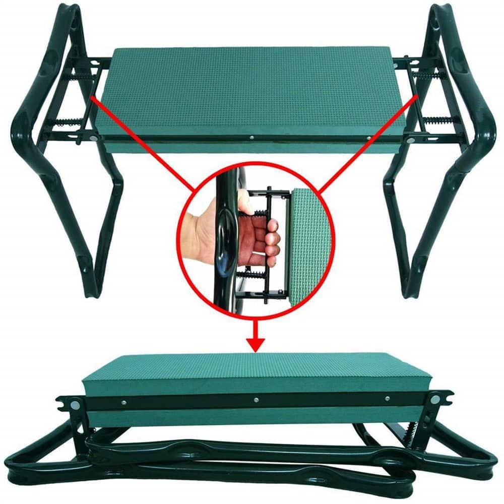 Garden Kneeler and Seat,with 2 Tool Bags Pouches and Claw Gloves,Portable Lightweight Bench Thicken EVA Foam Pad Sturdy Steel Pipe Practical Garden Tools(Green)