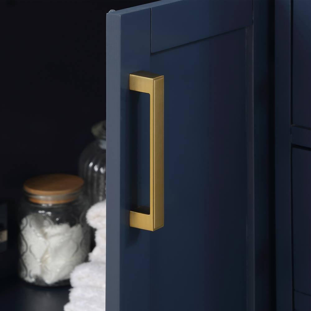 Gavino 48" Wood Vanity in Royal Blue with Composite Stone Top and Mirror