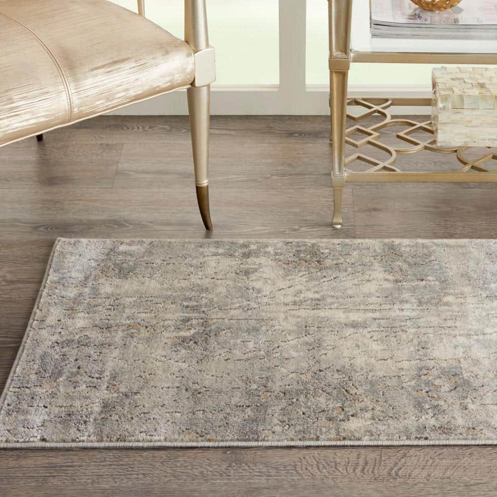 Nourison Concerto Abstract Contemporary Area Rug Beige Grey 2'2" x 3'9"