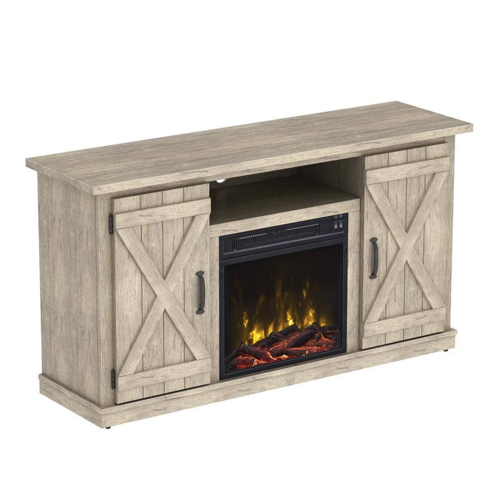 Cottonwood 55" TV Stands with Electric Fireplace, Ashland Pine