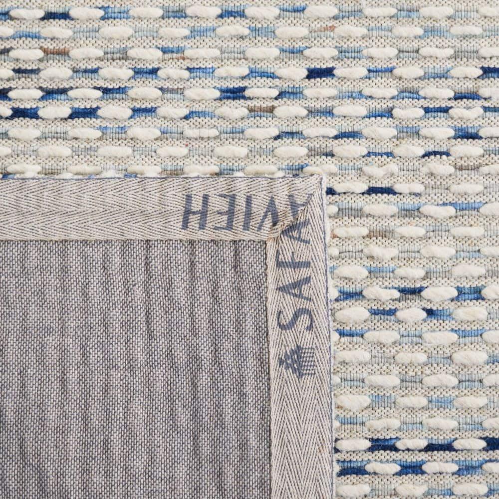Marbella MRB158 Hand Woven Indoor Area Rug - White/Navy - 9'x12' - Safavieh