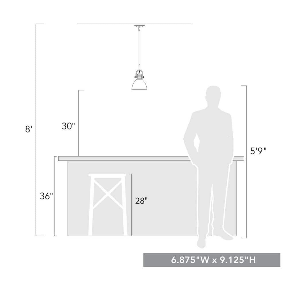 Golden Lighting Hines 1-Light Mini Pendant in Rubbed Bronze with Seeded Glass