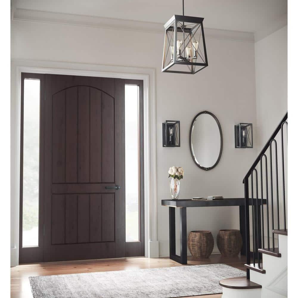 Briarwood Collection One-Light Cerused Black Oak/Black Farmhouse Wall Sconce Light