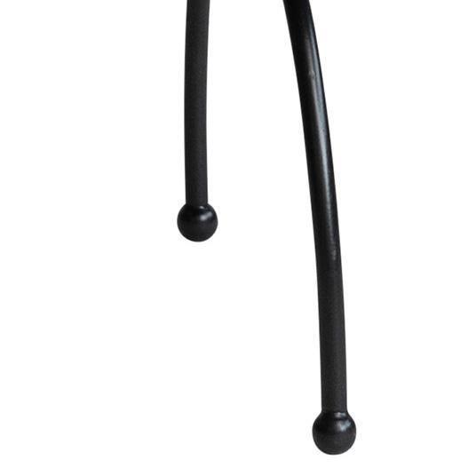 Storied Home Metal Two-Tier Accent Table and Plant Stand Black: Iron Frame, Round Tiered Display, No Assembly Tools Needed