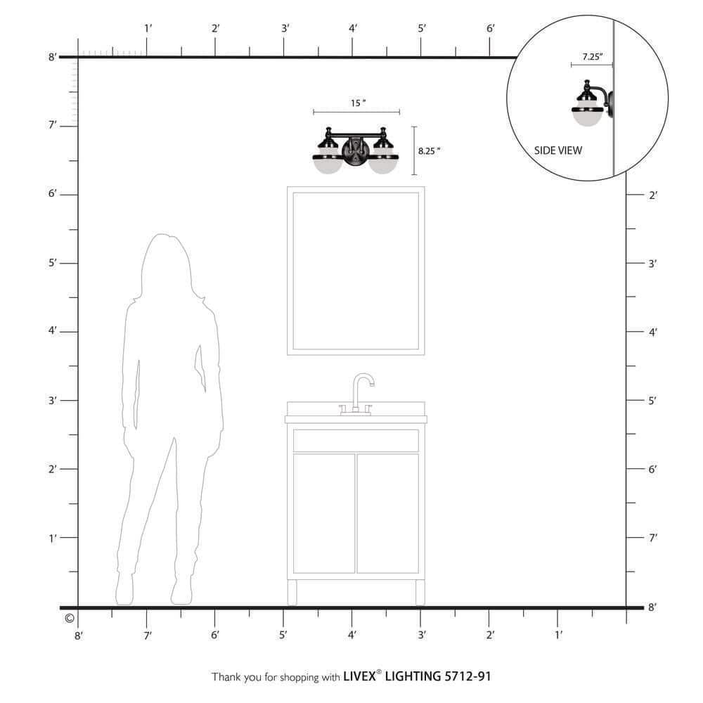 Livex Lighting Oldwick 2 - Light Vanity in  Brushed Nickel