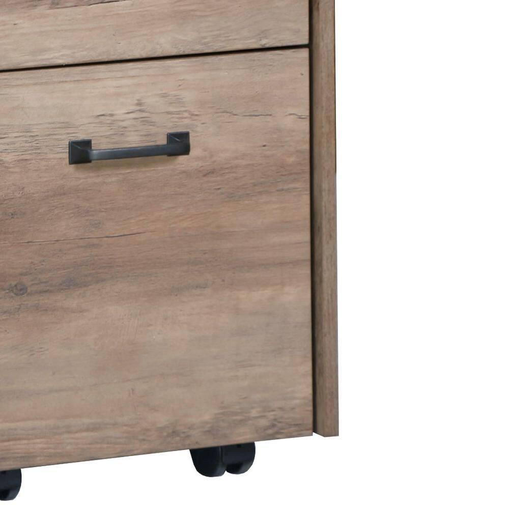 Saint Birch Alaska Mobile File Cabinet, Rustic Oak
