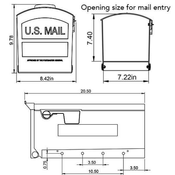 Architectural Mailboxes Patriot Plastic, Medium, Post-Mount Mailbox in Black