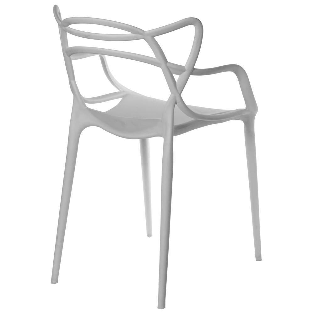 Gray High Back Plastic Molded Arm Chair