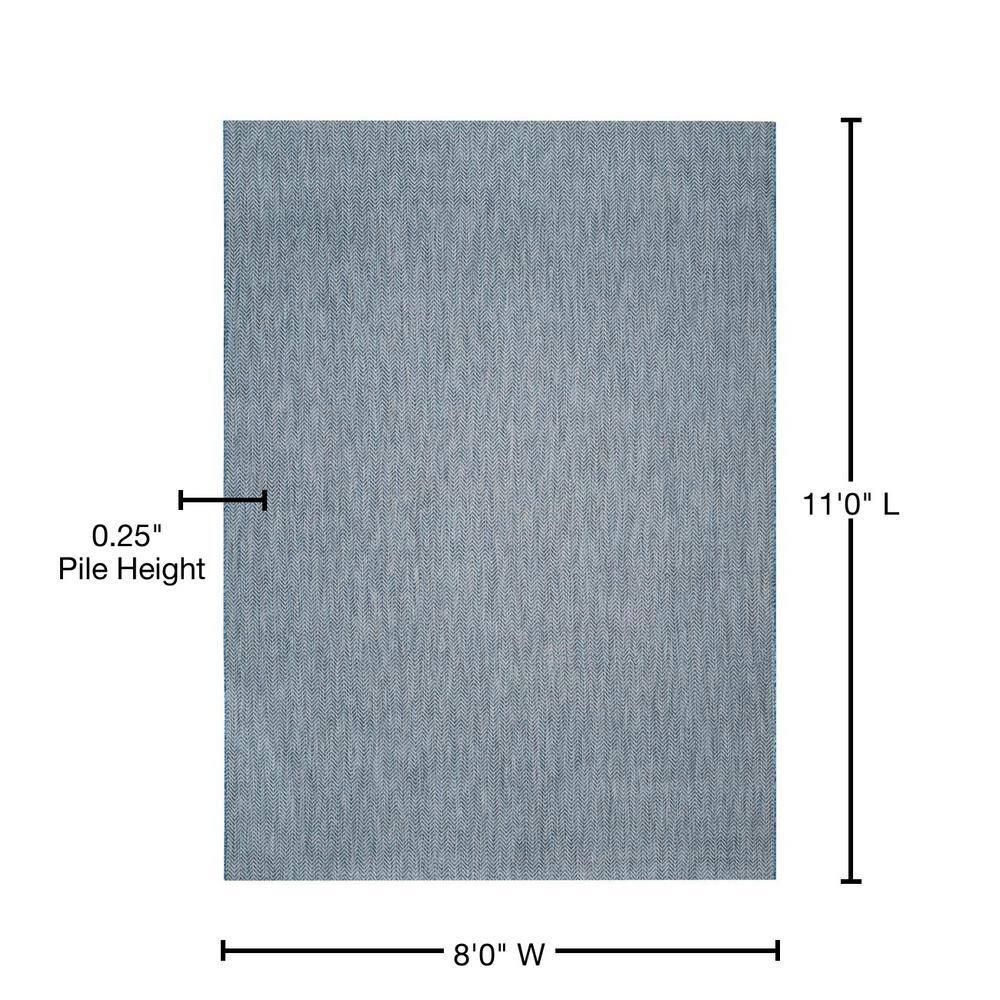 Courtyard CY8022 Power Loomed Indoor and Outdoor Area Rug - Navy/Grey - 8'x11' - Safavieh