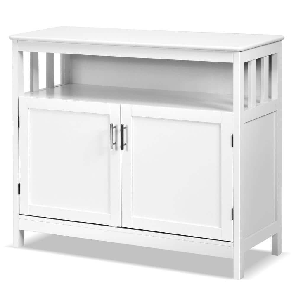 Costway Kitchen Buffet Server Sideboard Storage Cabinet w/2 Doors & Shelf White