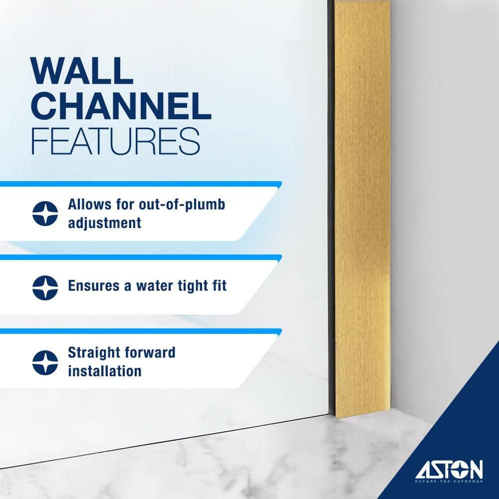 Aston Sdr965fruw-723880 Belmore Xl 80" High X 72" Wide Hinged Frameless Shower Door - Gold