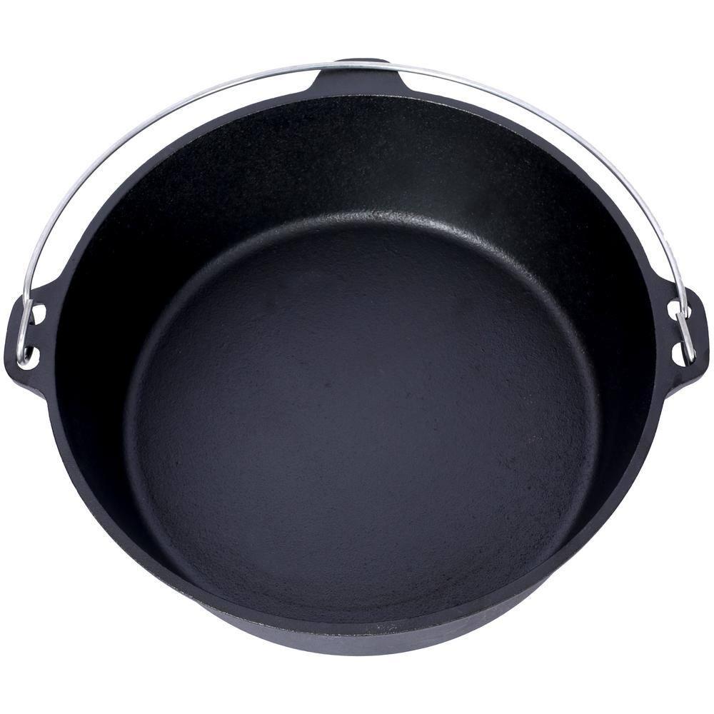 Tcbosik 12 Quart Cast Iron Dutch Oven with Lid & Lid Lifter for Indoor & Outdoor Cooking, Black