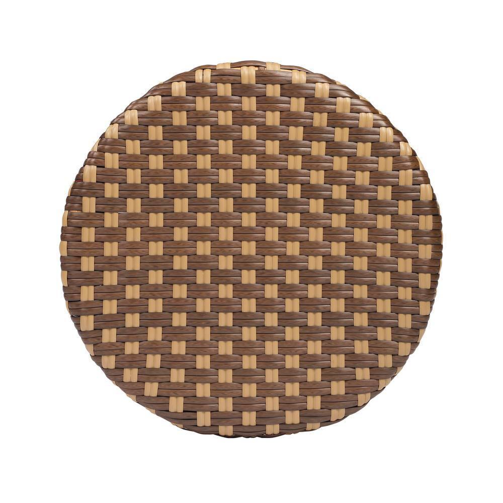 Butler Specialty Company Tobias Round Rattan 30" Bar Stool - Brown And Tan Dot