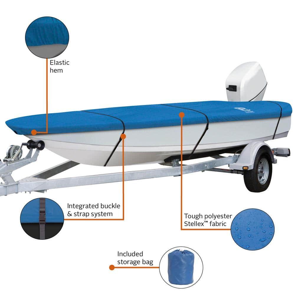 Classic Accessories Stellex™ All Seasons Boat Cover, Fits Boats 12' - 14' L x 68" W, Trailerable Boat Cover with Polyester Fade-Resistant Fabric, Model AA