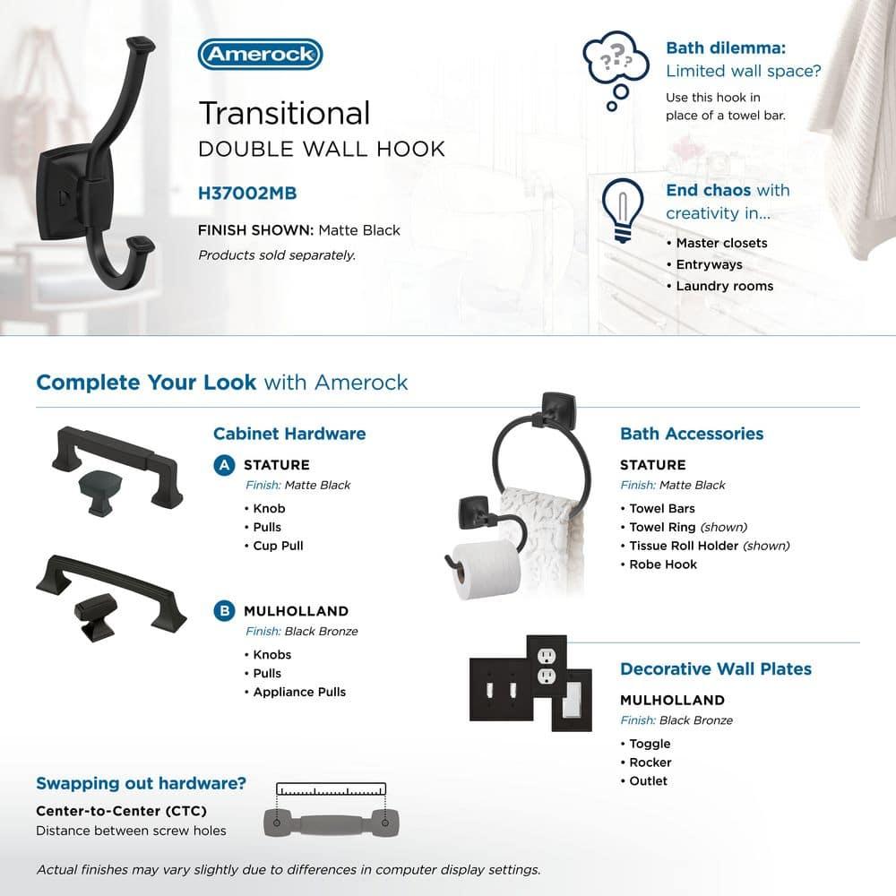 Kinsale Transitional Double Prong Decorative Wall Hook