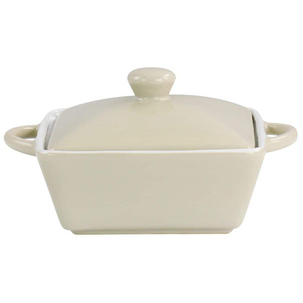 Martha Stewart Martha Stewart Mini Stoneware Casserole With Lid In Beige