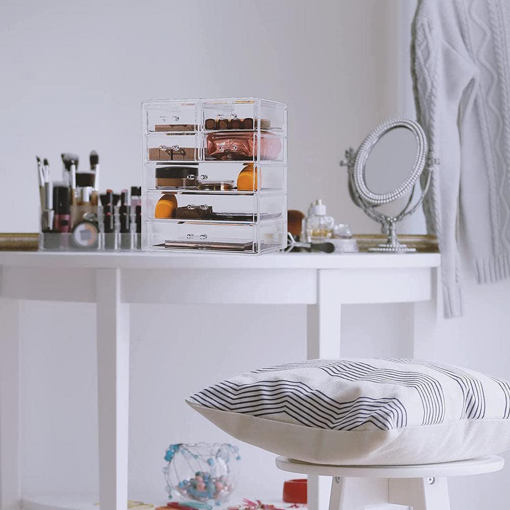 Sorbus Sorbus 7 Drawers Acrylic Makeup and Jewelry Cosmetics Organizer with Mesh Padding in Black