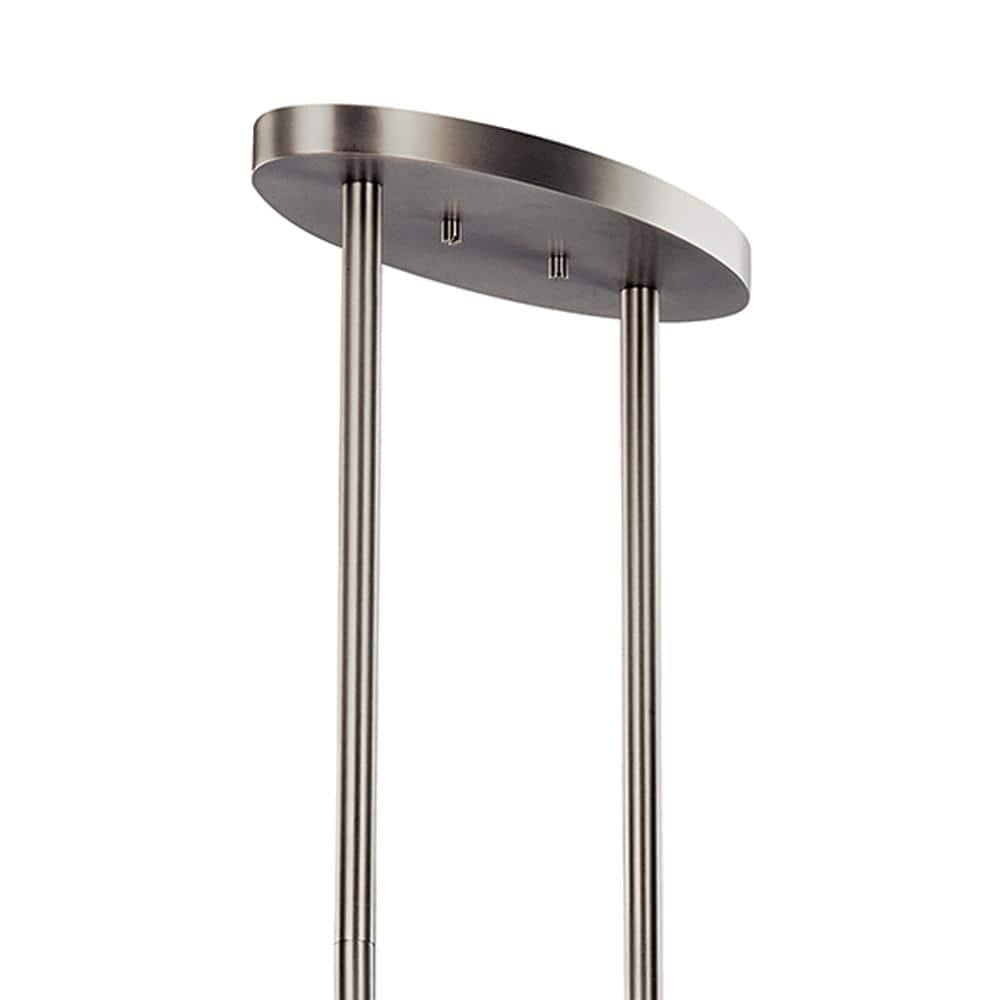 Co-t Kichler Roswell 3-Light Oval Chandelier With Satin Etched Glass And Brushed Nickel Finish, Dimmable Edge-Lit Technology For Ambient Lighting