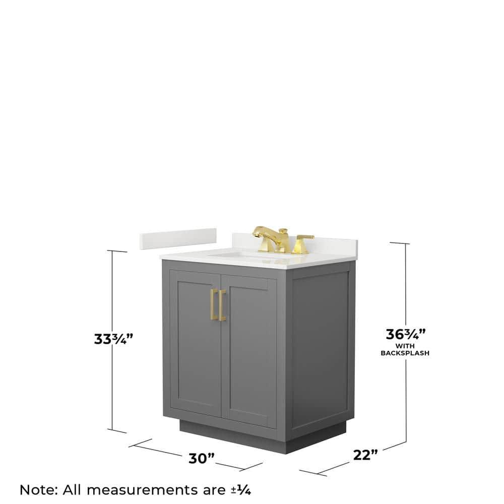 Wyndham Collection Miranda 30" Freestanding Single Bathroom Vanity with Quartz Top