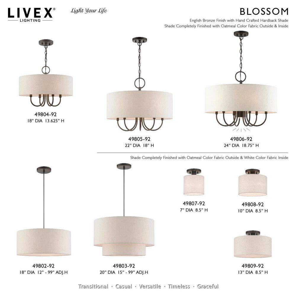 Livex Lighting Blossom 7 - Light Pendant in  English Bronze