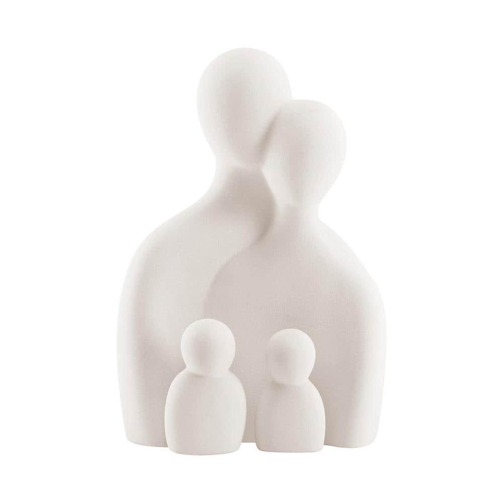 Wrought Studio™ Hans Cream Abstract Nesting Three Piece Family Of 4 Decorative Accent Matte Ceramic Sculpture Figure Set