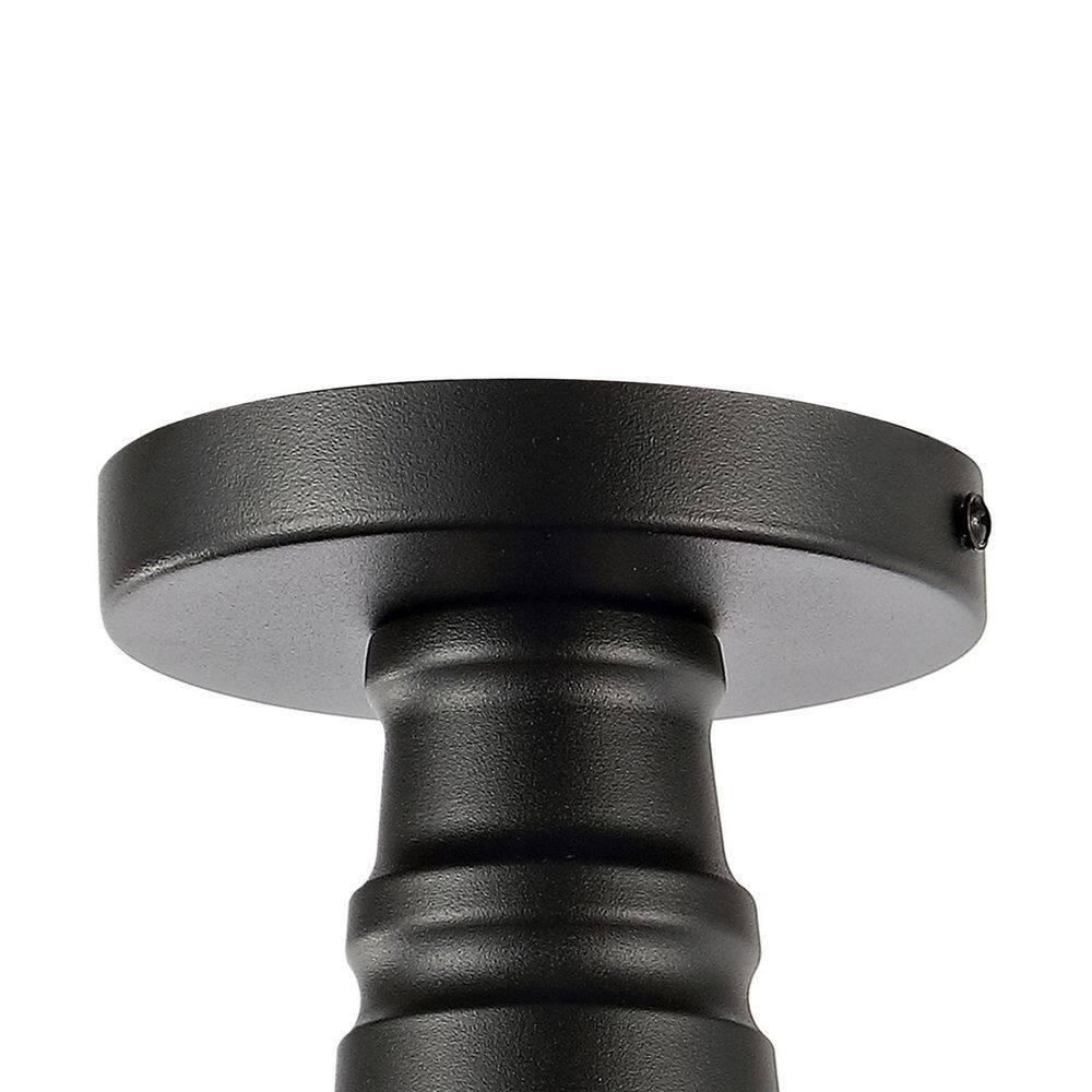 Camila 14" 1-Light Classic Industrial Indoor/Outdoor Iron LED Semi Flush Mount, Red/White