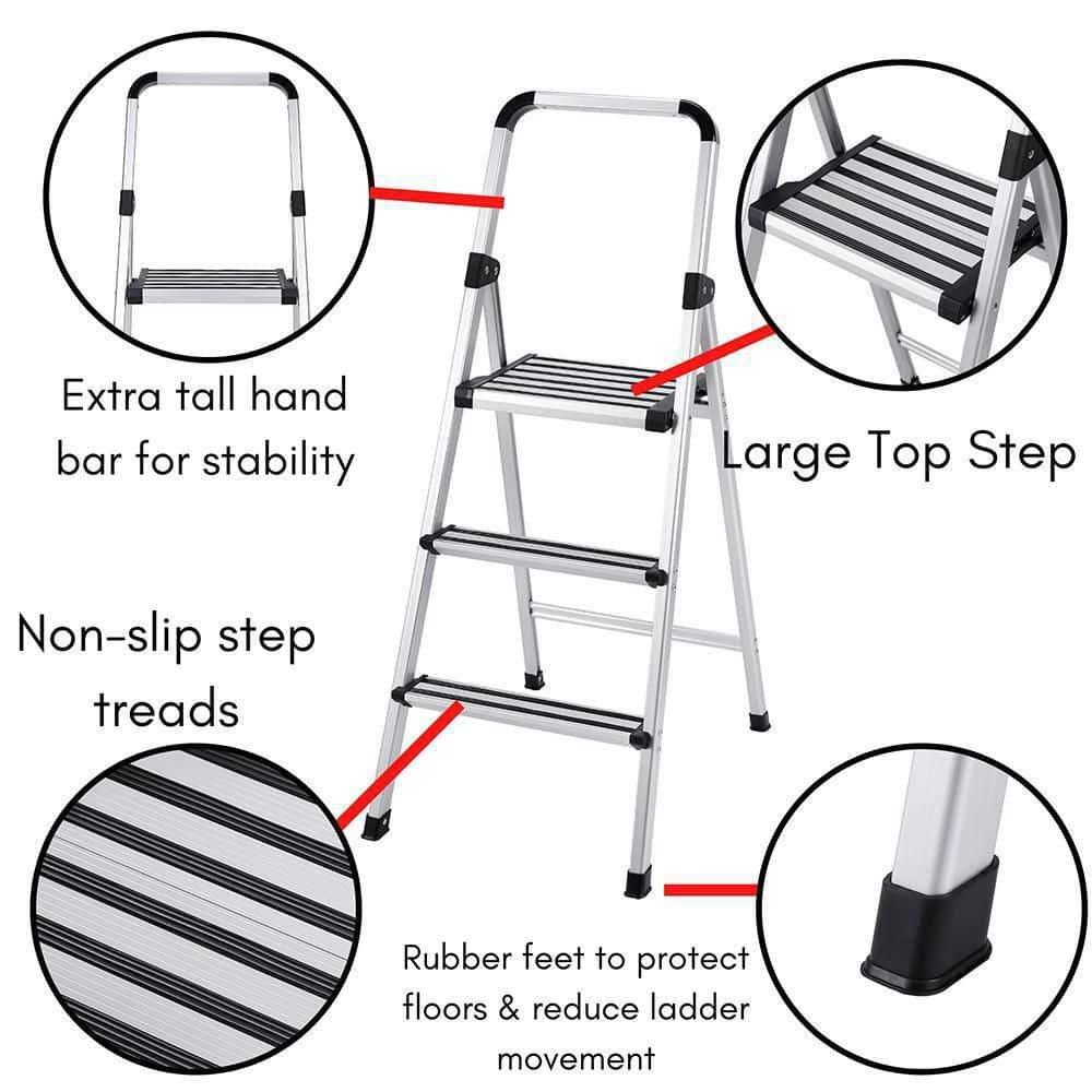 BirdRock Home 2 - Step Plastic Folding Step Ladder