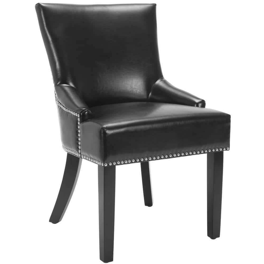 Lotus Kd 19" H Dining Chair With Nail Head Trim (Set of 2) - MCR4700 - Black - Safavieh Couture