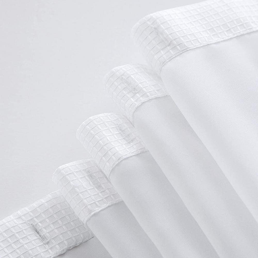 Dainty Home Complete Shower Curtain With Detachable Liner - White
