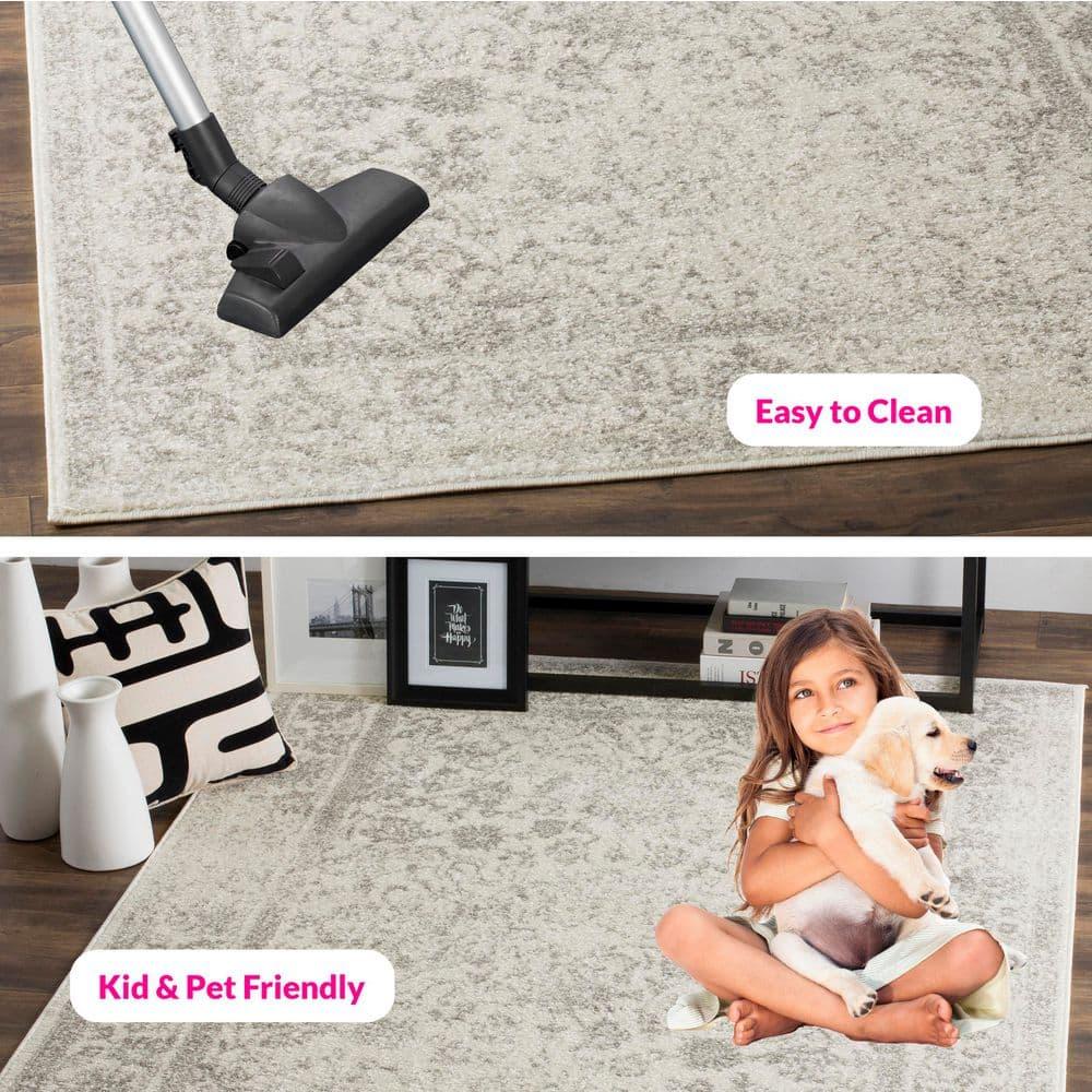 Adirondack ADR109 Machine Made Indoor Accent Rug - Ivory/Silver - 2'-6"x4' - Safavieh