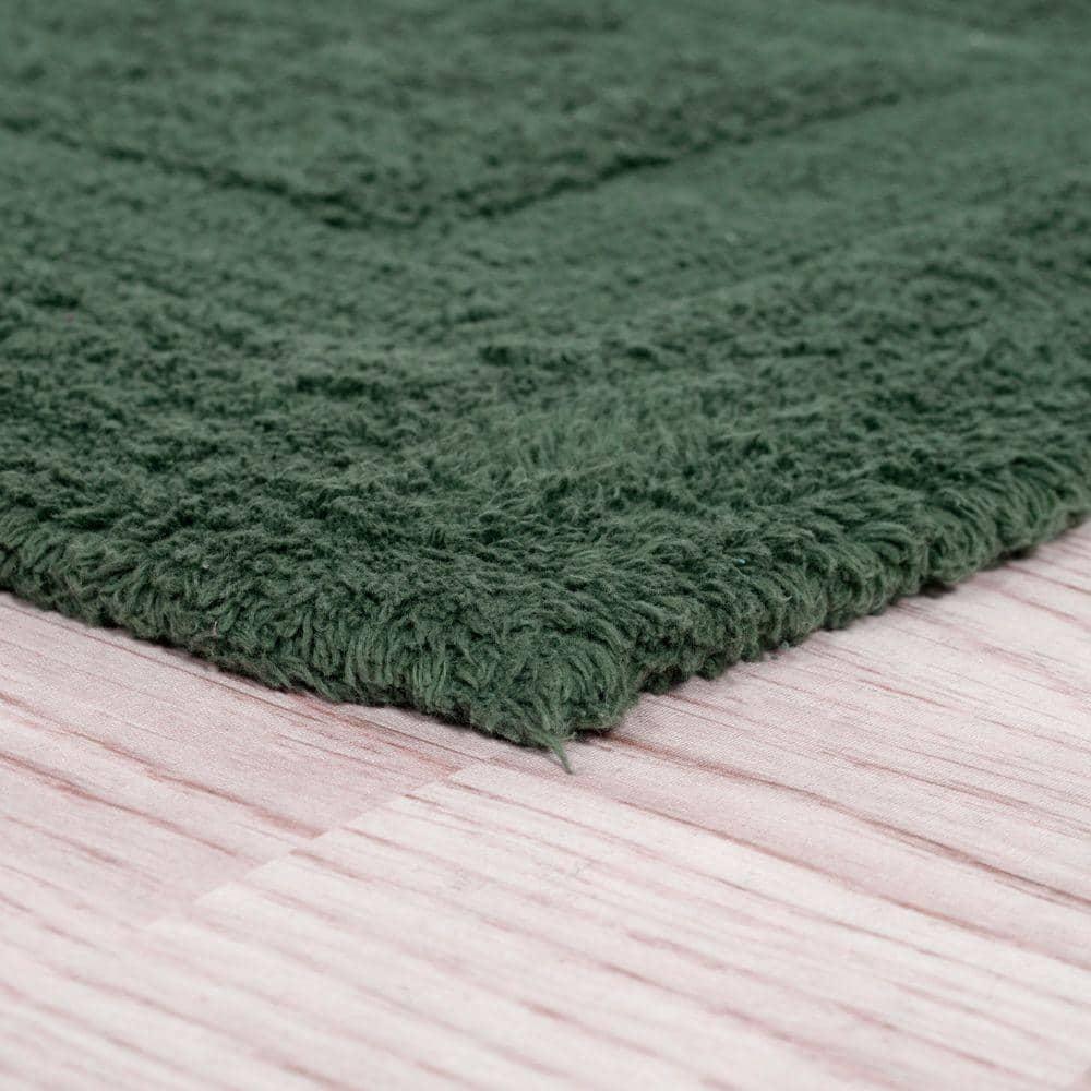 Bath Mat - 60x24-Inch Plush Cotton Bathroom Runner - Machine Washable Bath Mats for Bathroom, Kitchen, or Laundry Room by Lavish Home (Green)