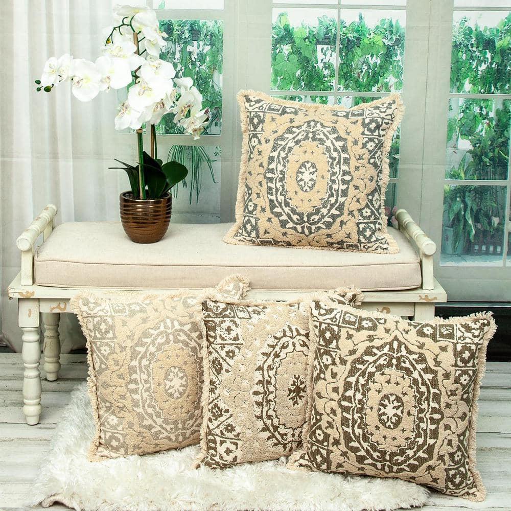 ZeaZu Abstract Cotton Throw Pillow