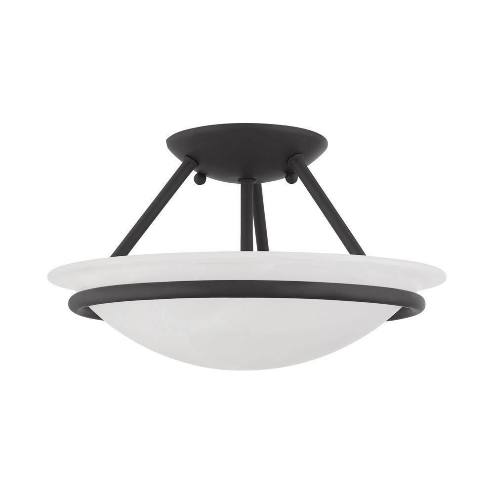 Livex Lighting Newburgh 2 - Light Semi-Flush Mount in  Black