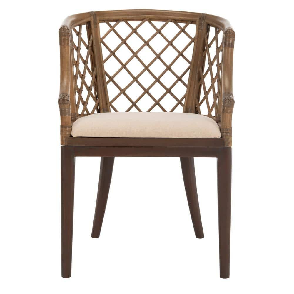 Carlotta Arm Chair - SEA4013 - Greige/White - Safavieh