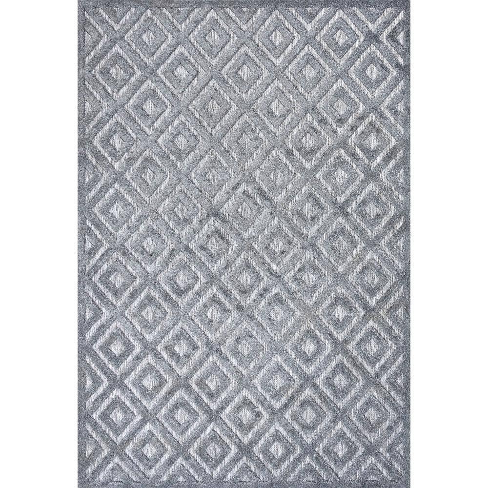3'x5' Portmany Neutral Diamond Trellis Indoor/Outdoor Area Rug, Dark Gray - JONATHAN Y