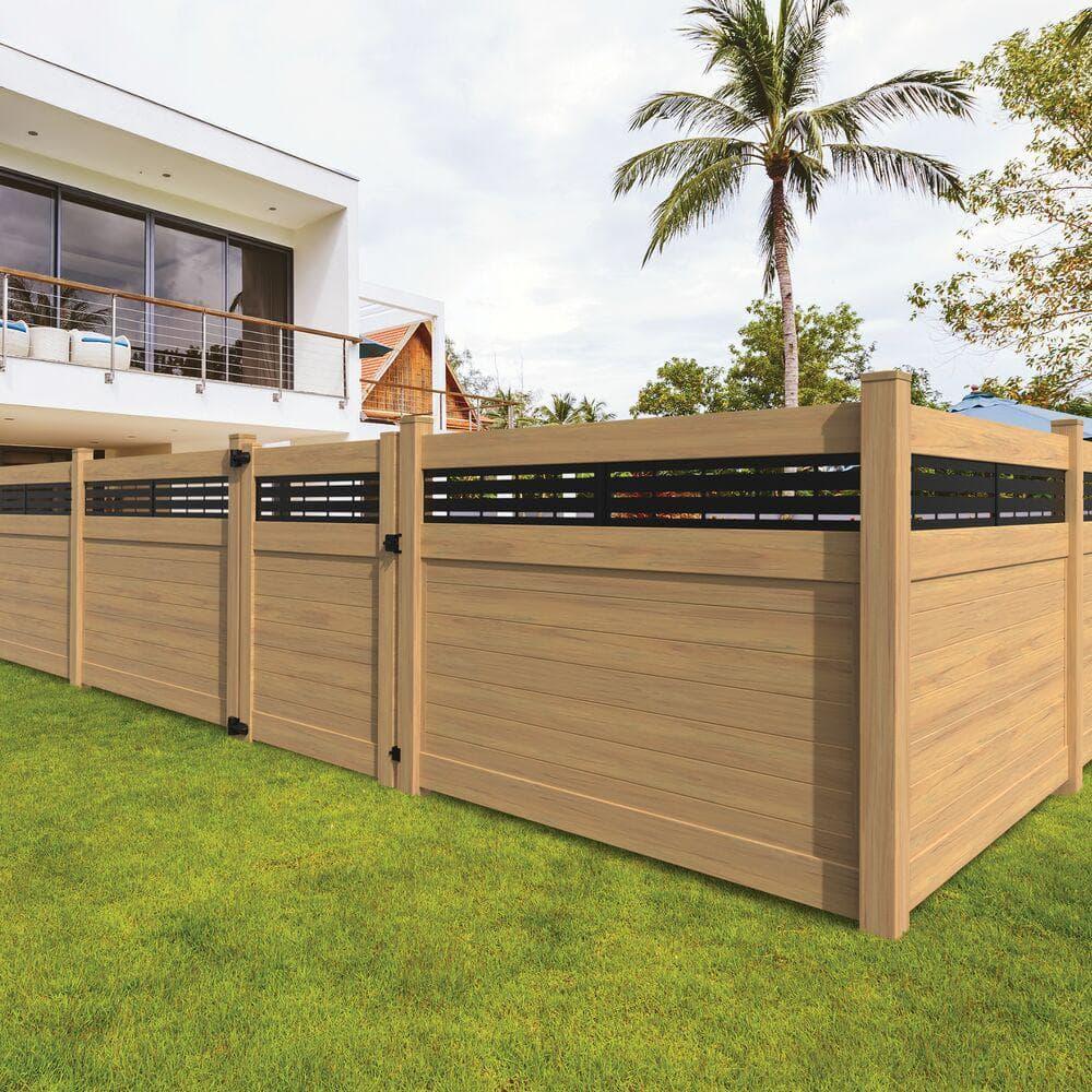 Barrette Outdoor Living Horizontal Fence Boardwalk Cypress Vinyl Privacy Panel Kit