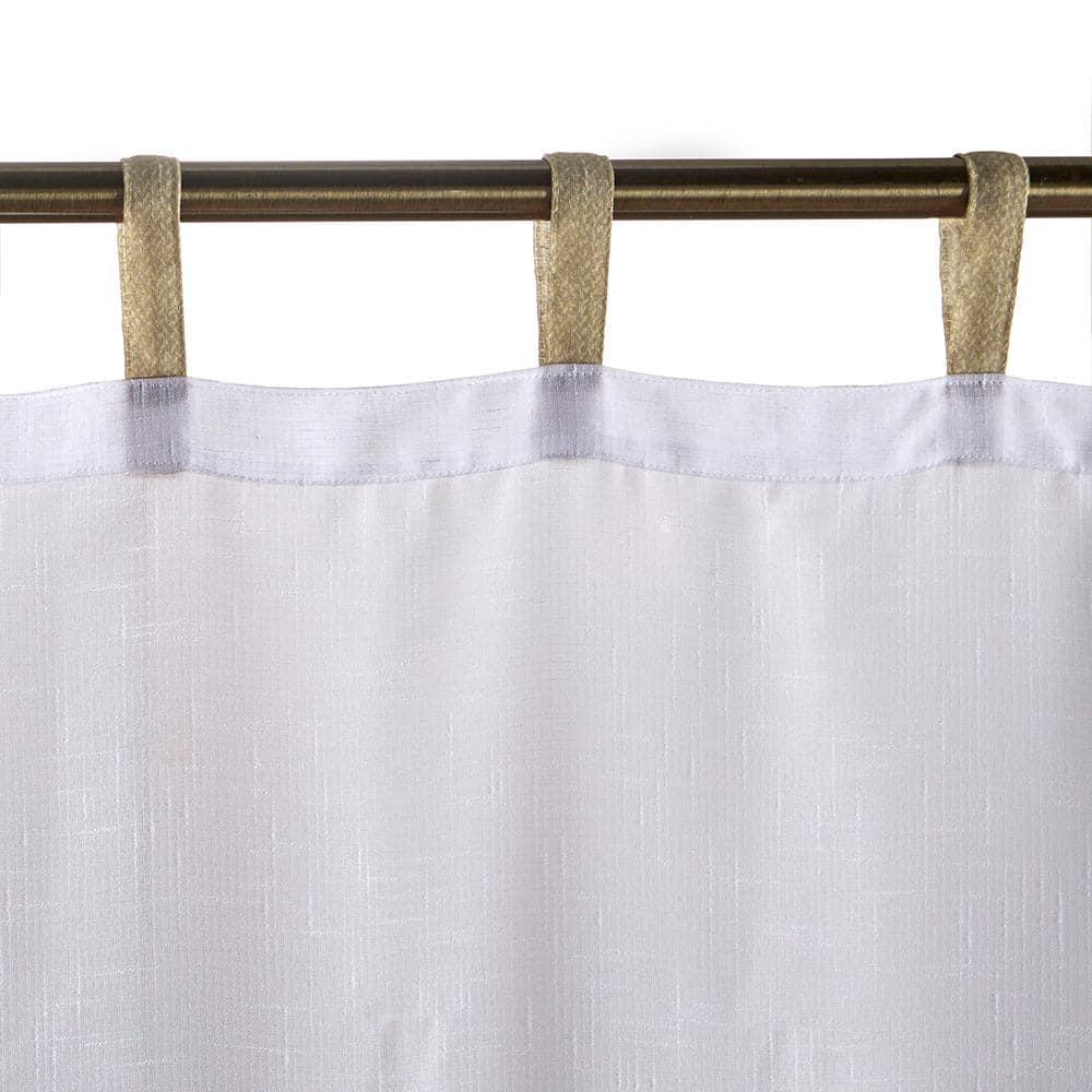 Darien Indoor/Outdoor Sheer Tab Top Single Window Curtain for Patio, Porch, Cabana - 52 x 108 - White - Elrene Home Fashions