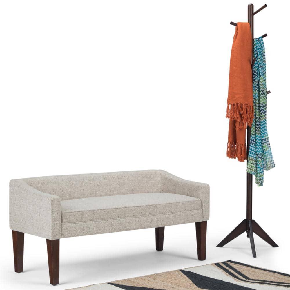Simpli Home Parris Polyester Upholstered Bench