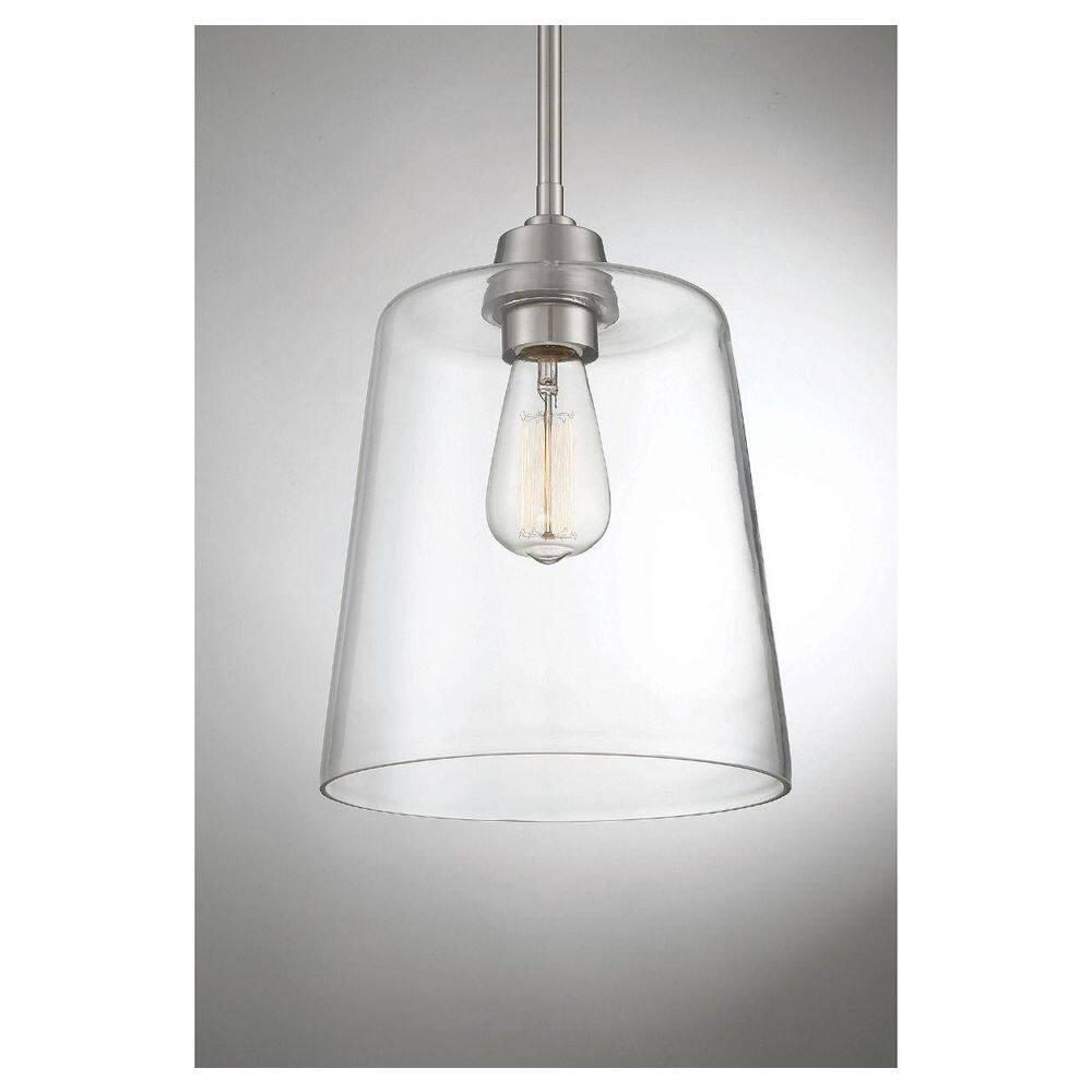 Templeton Brushed Nickel 11.5" Pendant Light with Clear Glass Shade