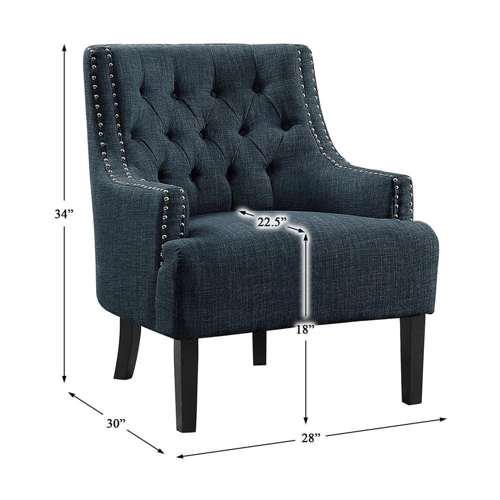 Lexicon Charisma Upholstered Accent Chair in Indigo