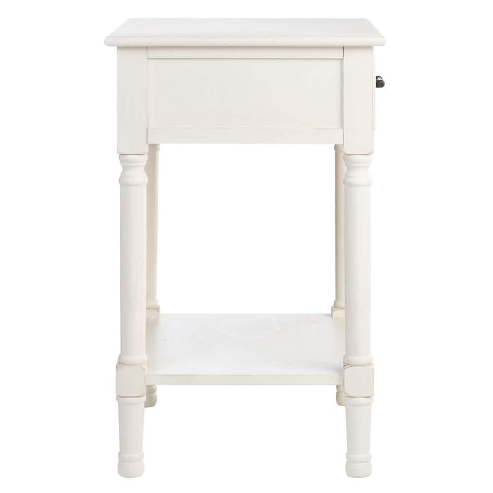 Peyton 1 Drawer Accent Table - Distressed White - Safavieh