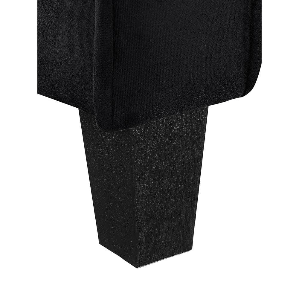 LifeStyle Solutions Hartford Modern Microfiber Sofa in Black