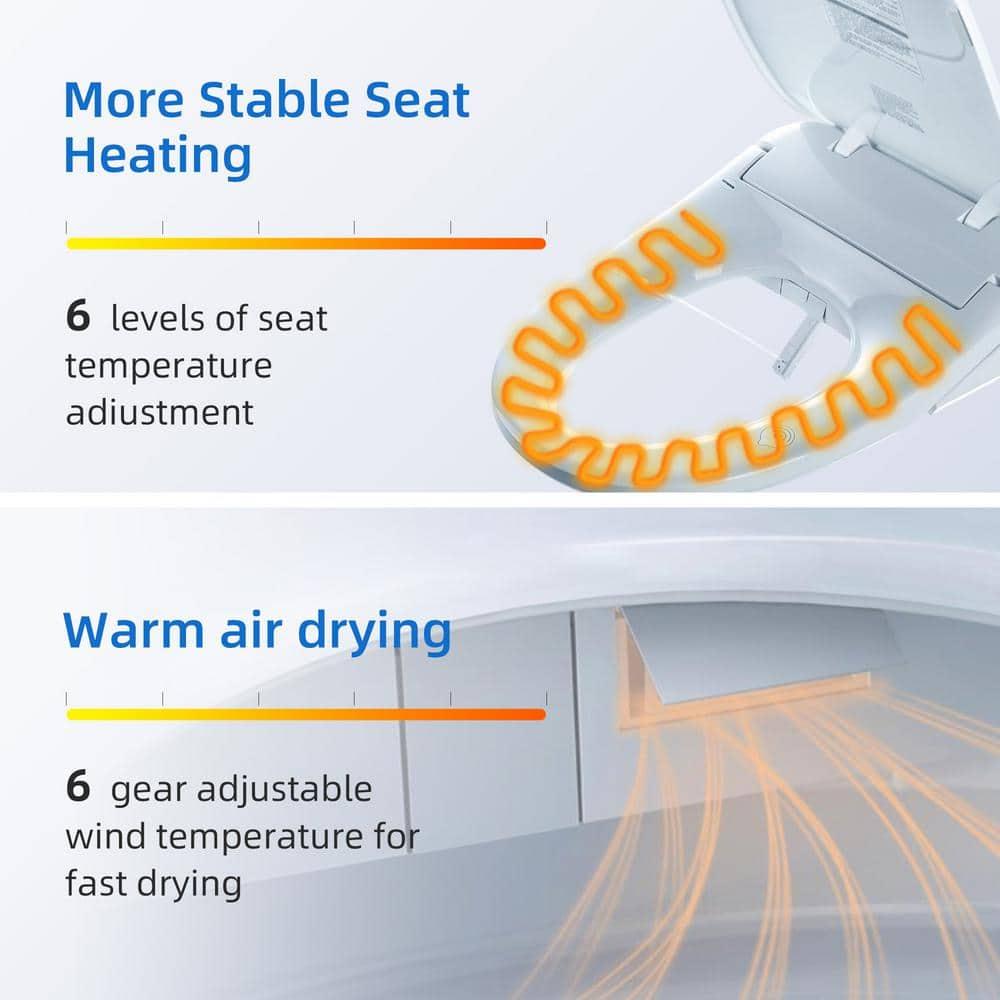 WoodBridge BID03 Smart Electric Bidet Seat: Auto Open/Close, Child Wash for Kids & Disabled via Wireless Remote, Heated Seat, Warm Water, Night Light & Deodorization